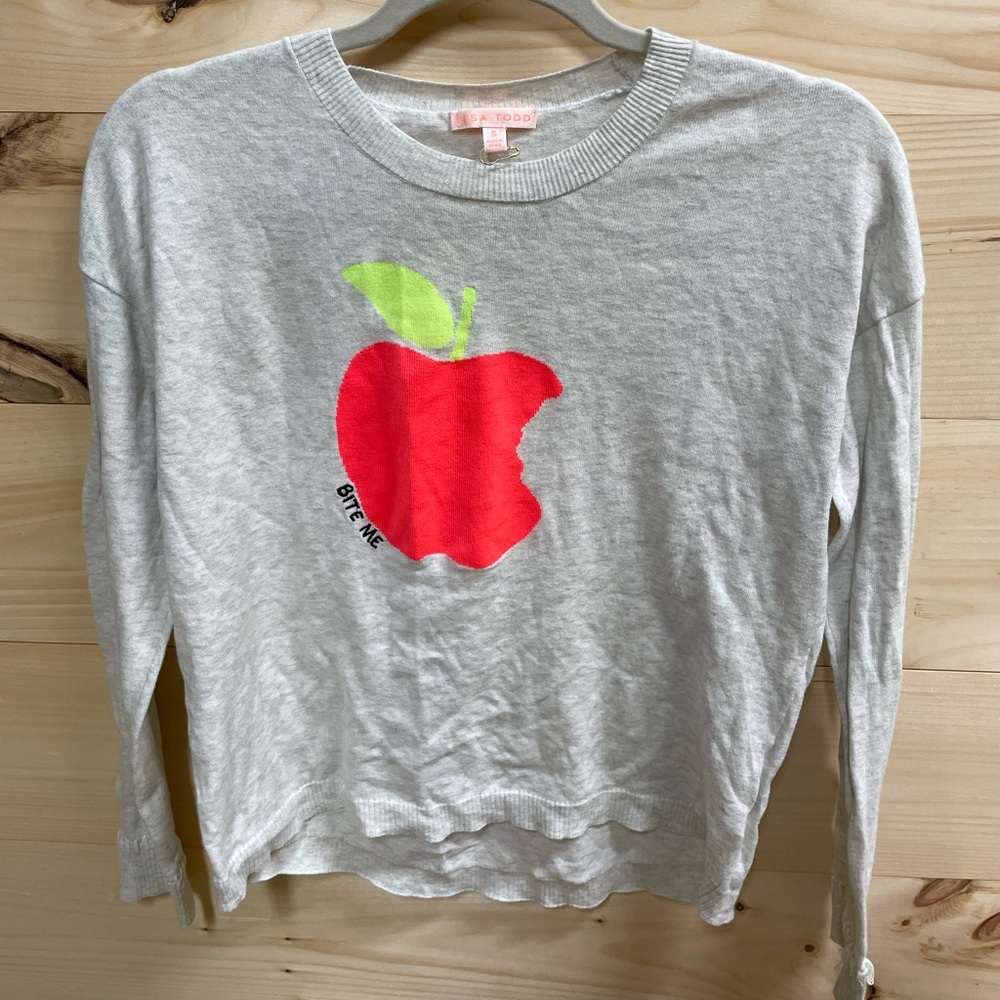 Lisa Todd Apple bite me sweater
